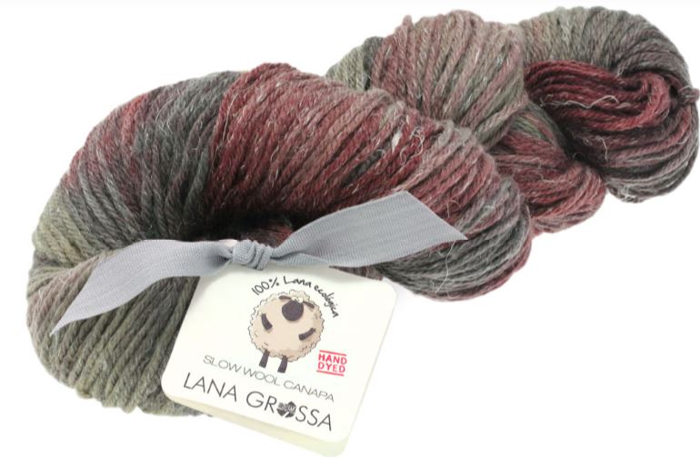 Slow Wool Canapa Hand Dyed - Rödbrun/Burgund/Gråbrun