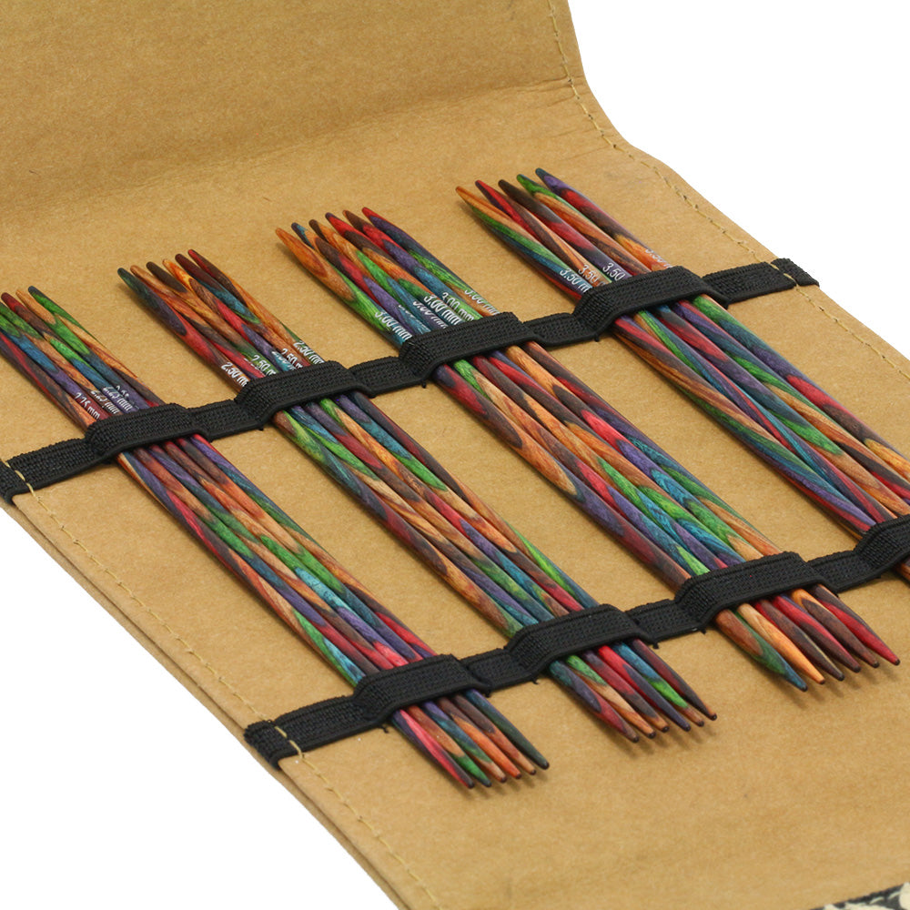 Strumpstickset Mini KnitPro Design-Holz multicolor/alcante - 2,25 - 3,5 mm