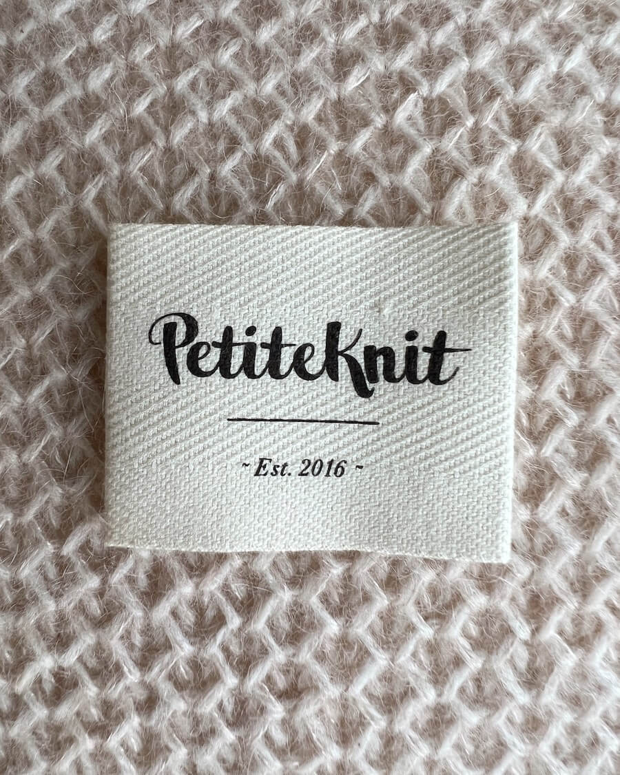 "PetiteKnit - Est. 2016" - Label