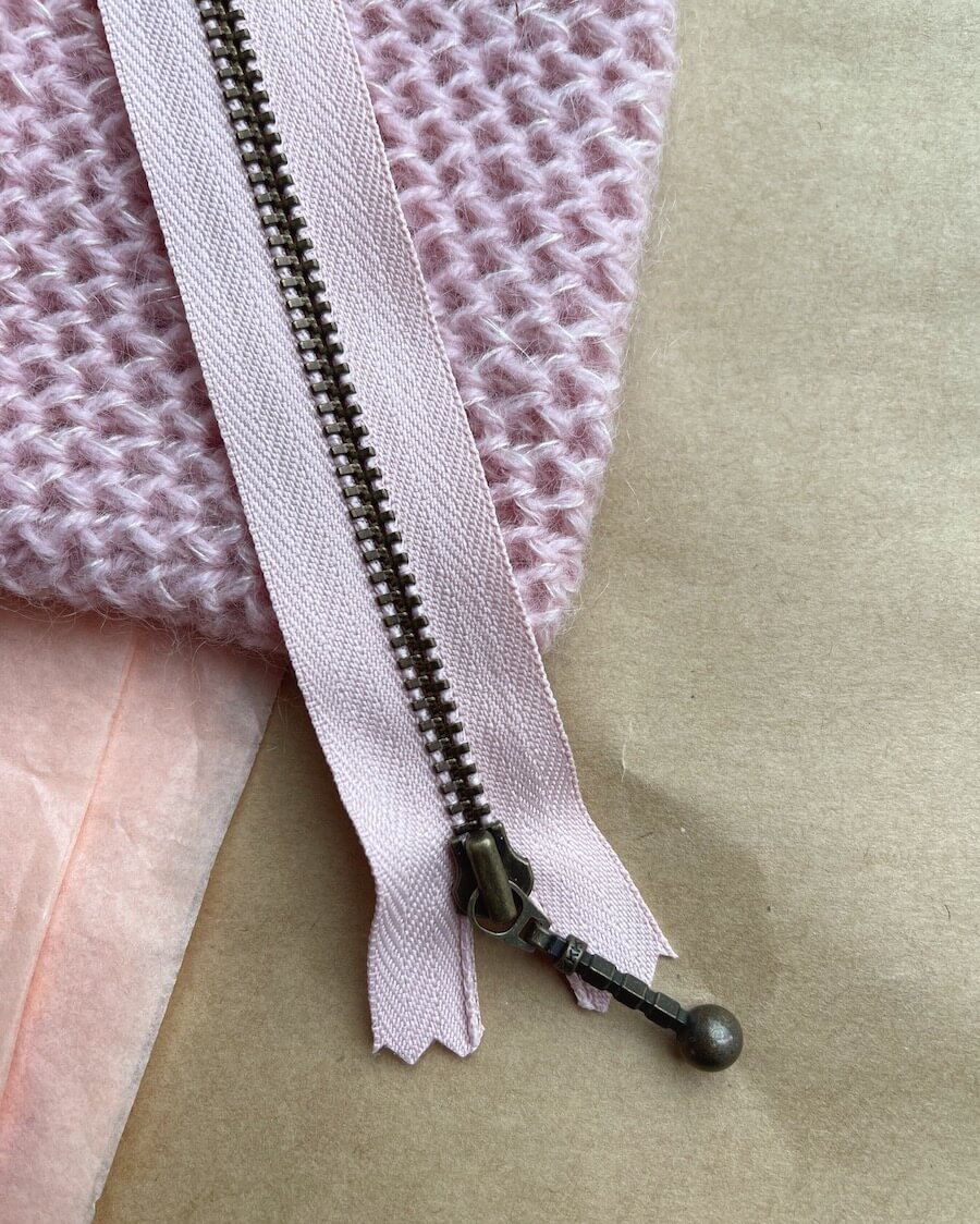 PetiteKnit Blixtlås 14 cm - Powder Pink