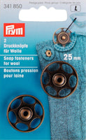 Tryckknapp garn 2 st, 25 mm brons