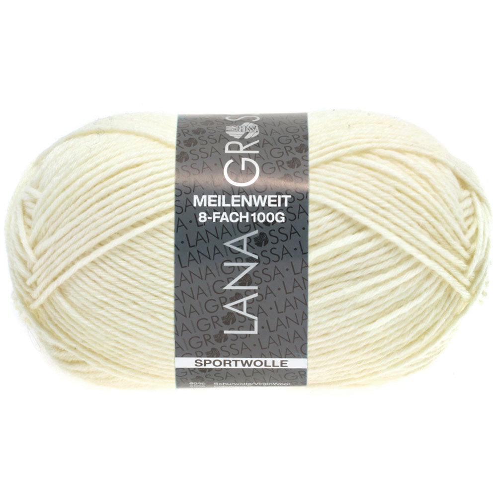 Meilenweit 8-tr 150 Uni/Melange - 9560 råvit