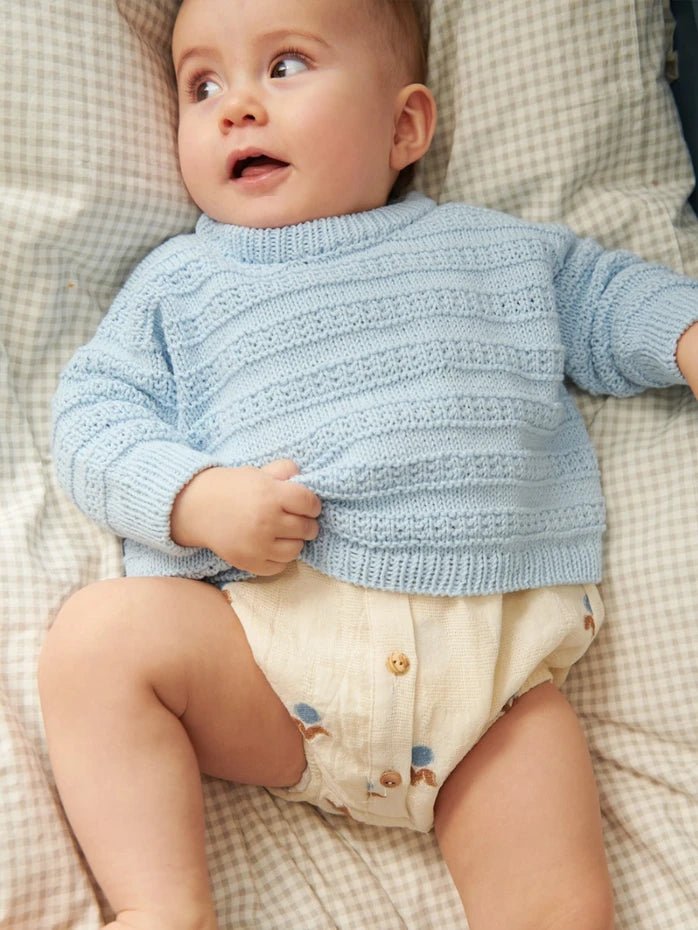 2407 - 1 a, b & c - Fillip sweater baby, diaper pants & bonnet - Butik Maglia