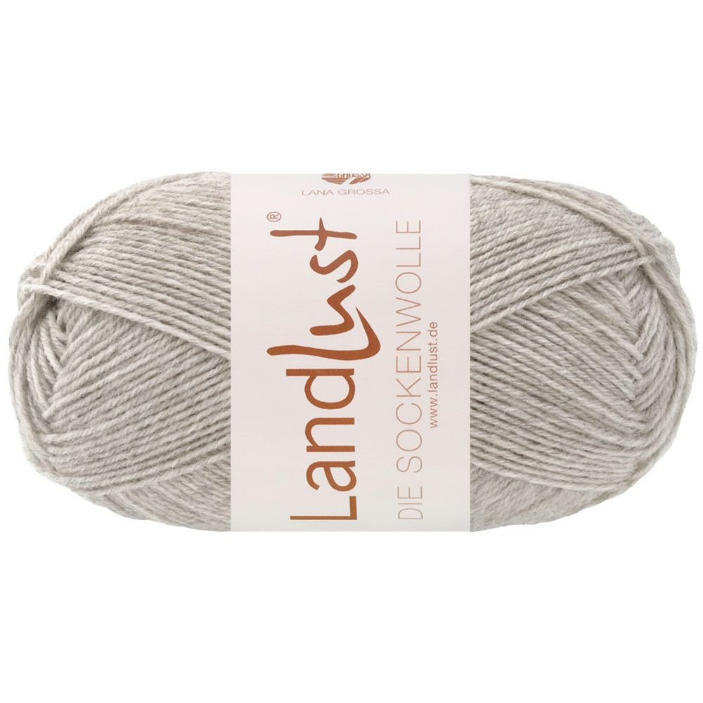 Landlust die Sockenwolle 50g Mél. - 607 Ljusgrå melerad - Butik Maglia