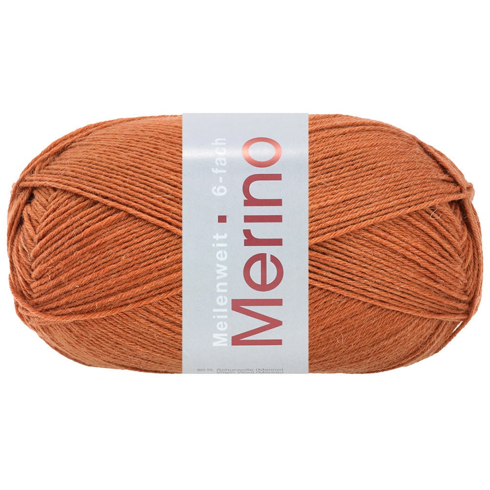 Meilenweit 6 - F 150 Merino Uni/Melange - Rost - UTGÅTT - Butik Maglia
