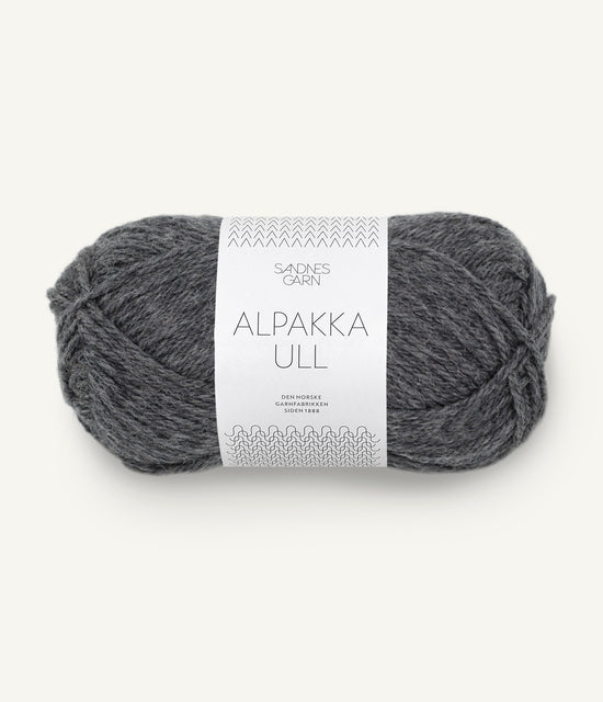 Alpakka Ull - 1053 Mörk gråmelerad