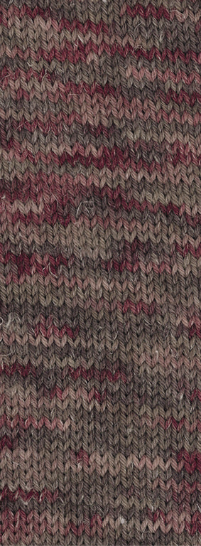 Slow Wool Canapa Hand Dyed - Rödbrun/Burgund/Gråbrun