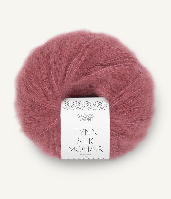 Tunn Silk Mohair - 4244 Mörk Gammelrosa - UTGÅTT