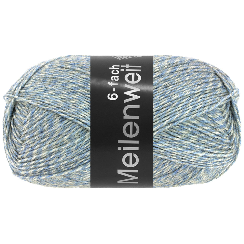 Meilenweit 6-F 150 Mouliné - Ljusblå/ecru