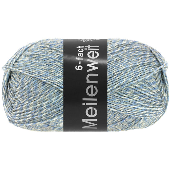 Meilenweit 6-F 150 Mouliné - Ljusblå/ecru
