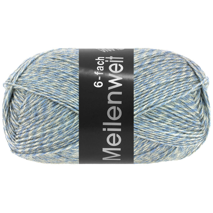 Meilenweit 6-F 150 Mouliné - Ljusblå/ecru