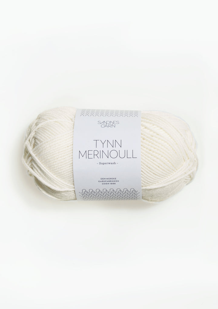 Tunn Merinoull - 1001 Optiskt vit