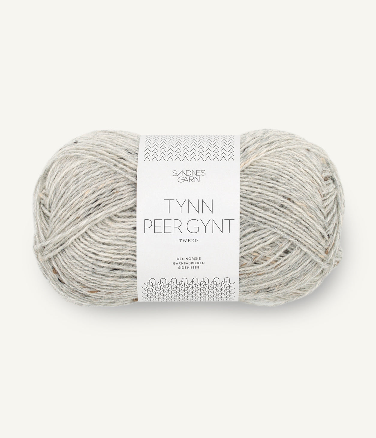 Tunn Peer Gynt - 1034 Ljus Gråmelerad med Natur Tweed