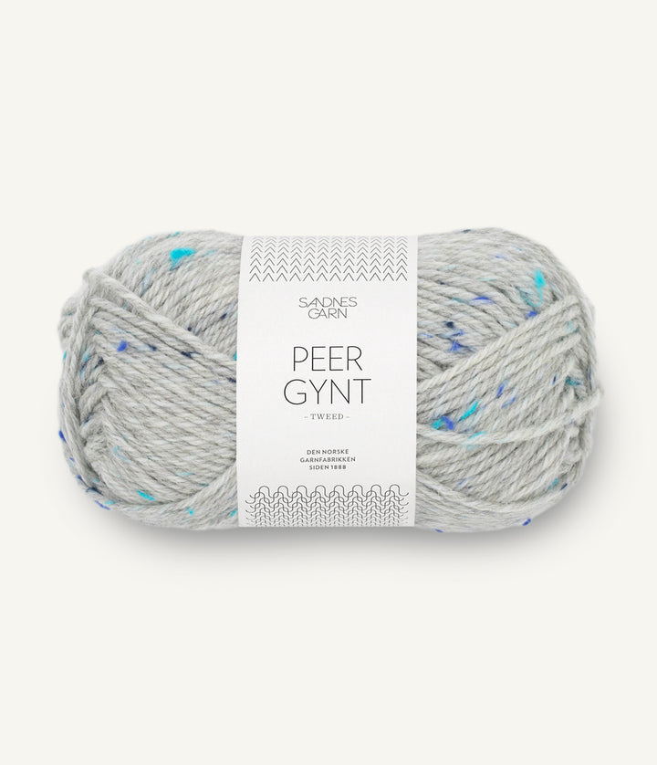 Peer Gynt - 1502 Ljus gråmelerad med Blå Tweed