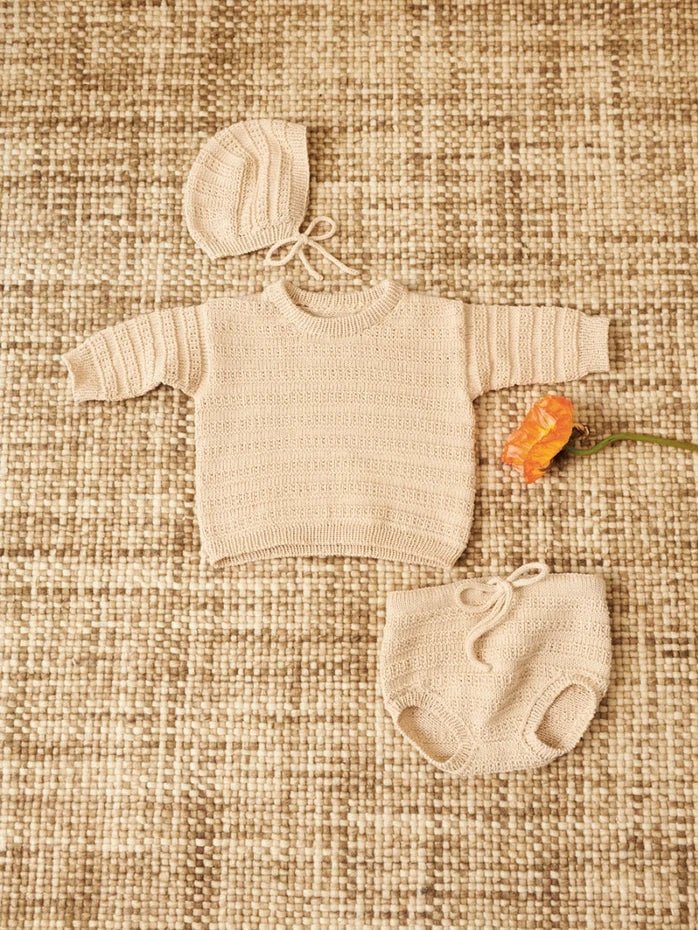 2407 - 1 a, b & c - Fillip sweater baby, diaper pants & bonnet - Butik Maglia