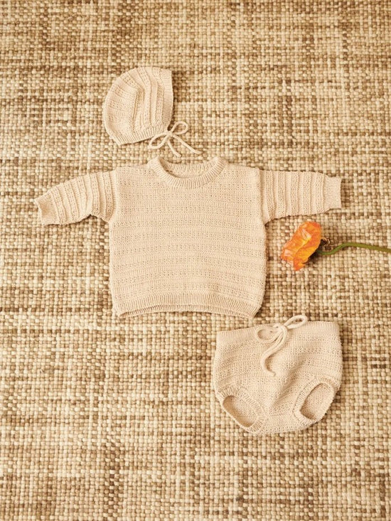 2407 - 1 a, b & c - Fillip sweater baby, diaper pants & bonnet - Butik Maglia
