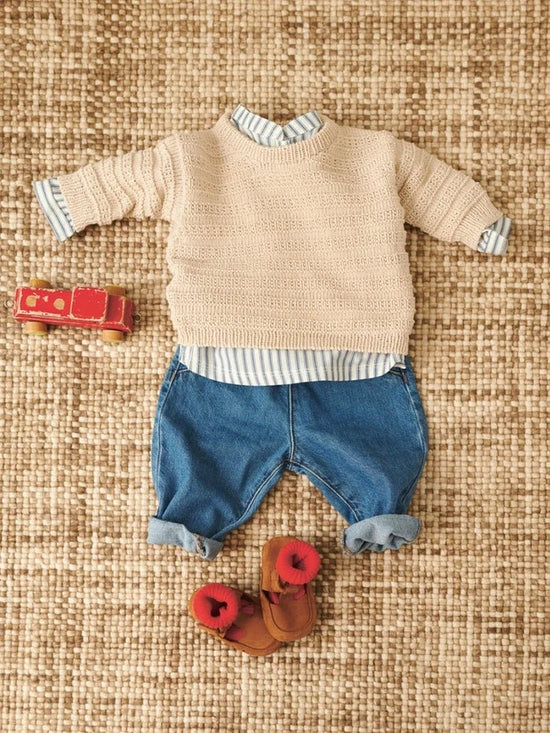 2407 - 1 a, b & c - Fillip sweater baby, diaper pants & bonnet - Butik Maglia