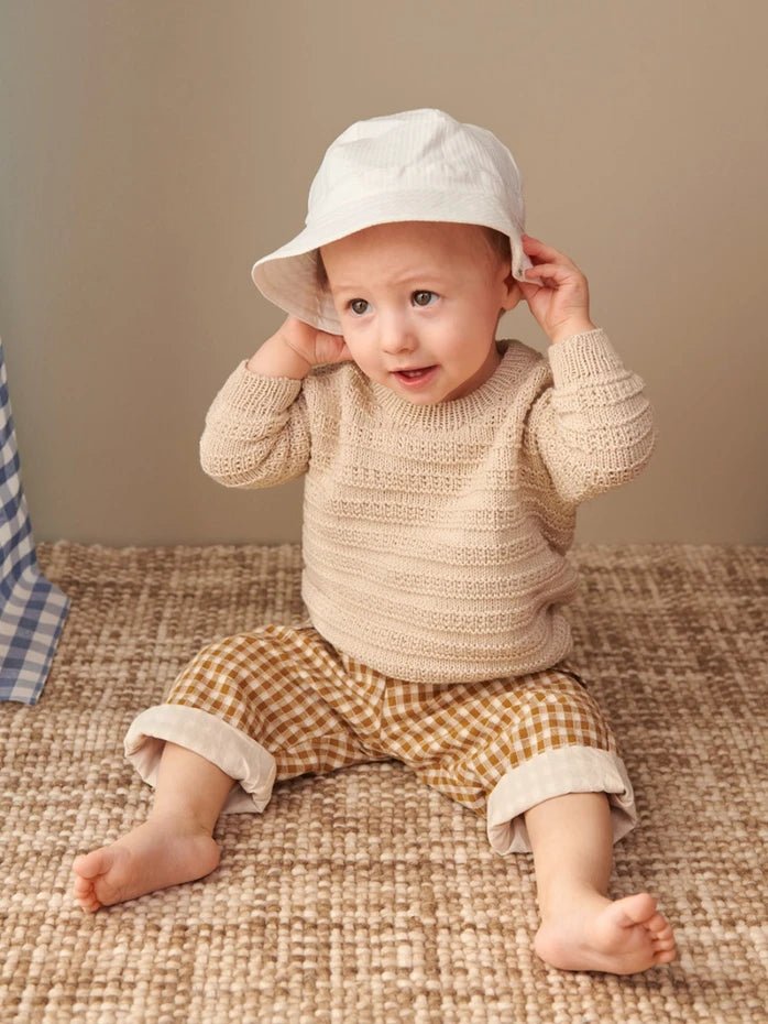 2407 - 1 a, b & c - Fillip sweater baby, diaper pants & bonnet - Butik Maglia