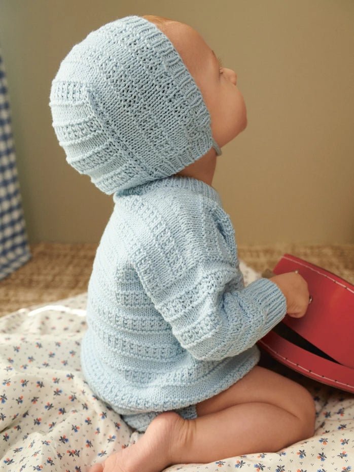 2407 - 1 a, b & c - Fillip sweater baby, diaper pants & bonnet - Butik Maglia