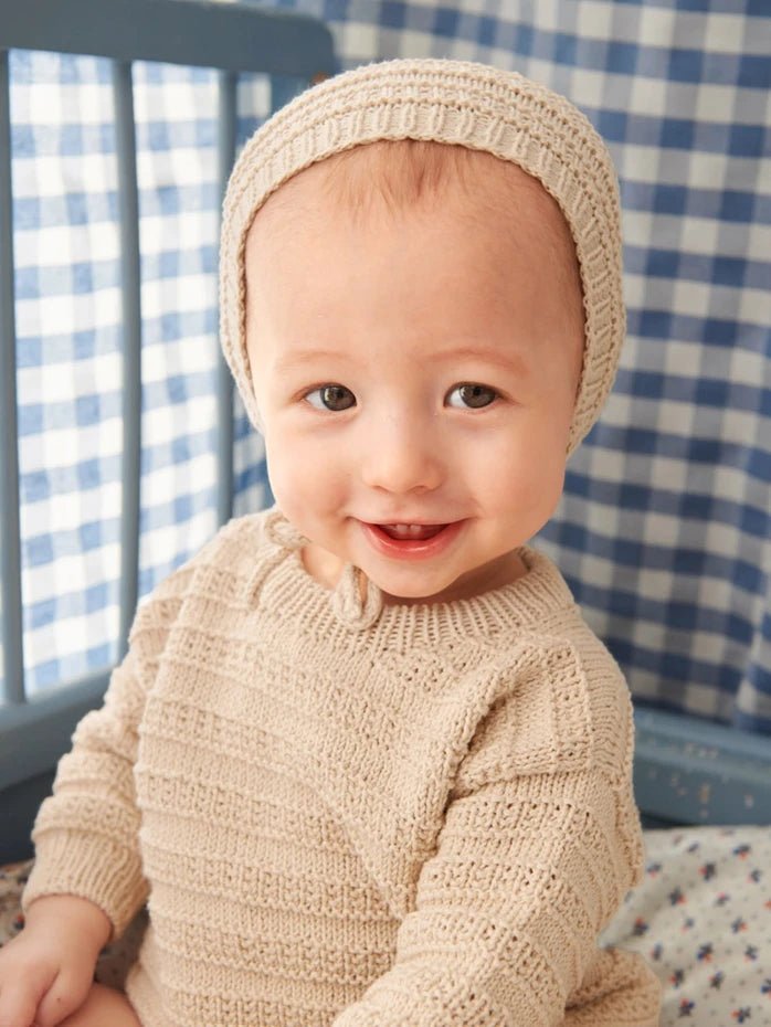 2407 - 1 a, b & c - Fillip sweater baby, diaper pants & bonnet - Butik Maglia