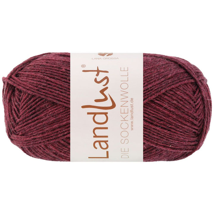 Landlust die Sockenwolle 50g Mél. - 602 Vinröd melerad