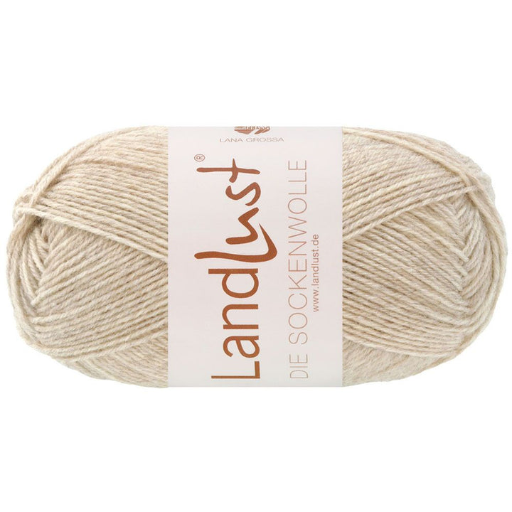 Landlust die Sockenwolle 50g Mél. - 608 Natur melerad