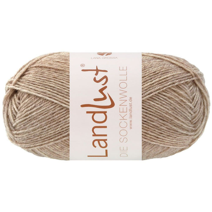Landlust die Sockenwolle 50g Mél. - 609 Sand melerad