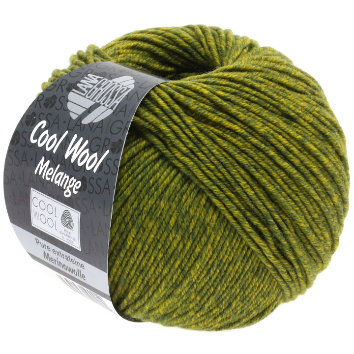 Cool Wool Melange - 140 Dovt oliv/olivgul melerad UTGÅTT REA