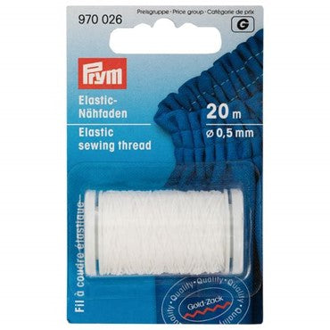 Resårtråd 0,5 mm/20 m vit