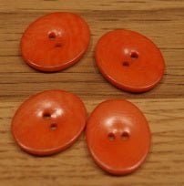 Corozo Oval orange - 18 mm - Butik Maglia