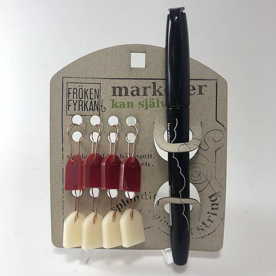 Fröken Fyrkant - KAN SJÄLV 8 - pack maskmarkörer röd/vit med penna - Butik Maglia
