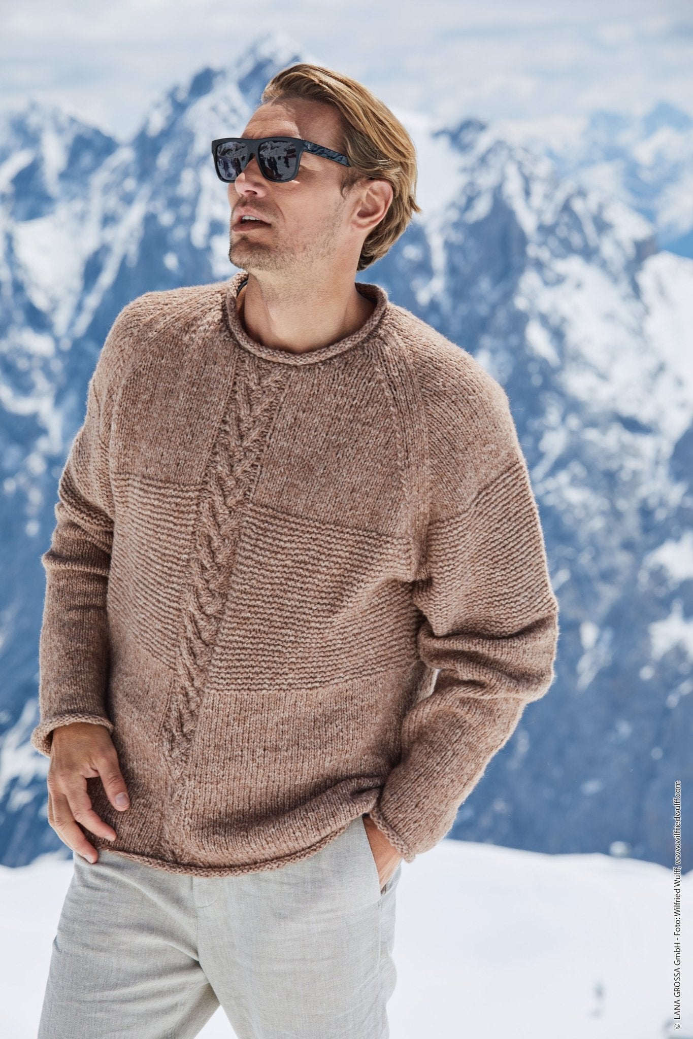 Fusione - Rosa/Råvit melerad REA - Butik Maglia