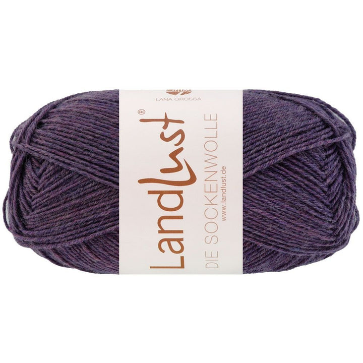 Landlust die Sockenwolle 50g Mél. - 601 Mörklila melerad - Butik Maglia