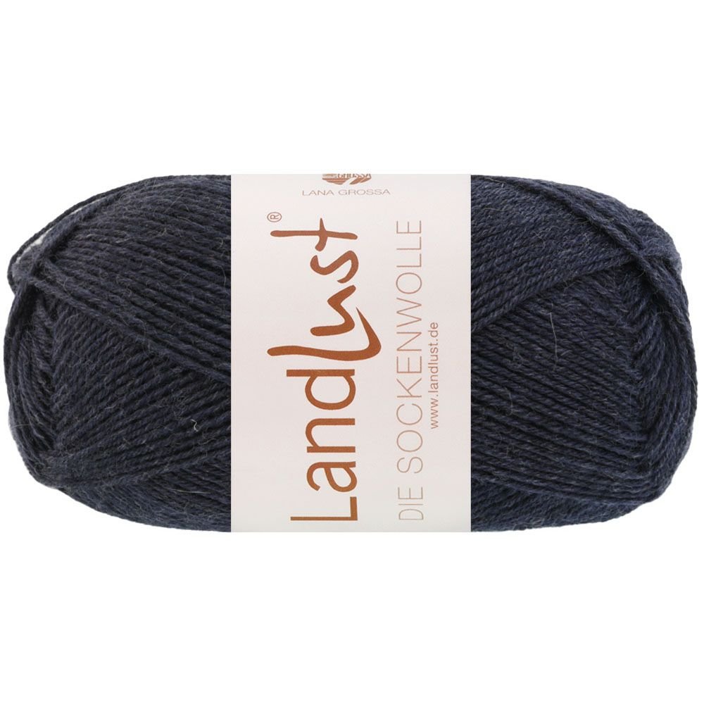 Landlust die Sockenwolle 50g Mél. - 605 Svartblå melerad - Butik Maglia