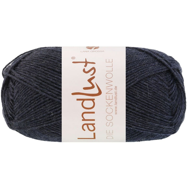 Landlust die Sockenwolle 50g Mél. - 605 Svartblå melerad - Butik Maglia