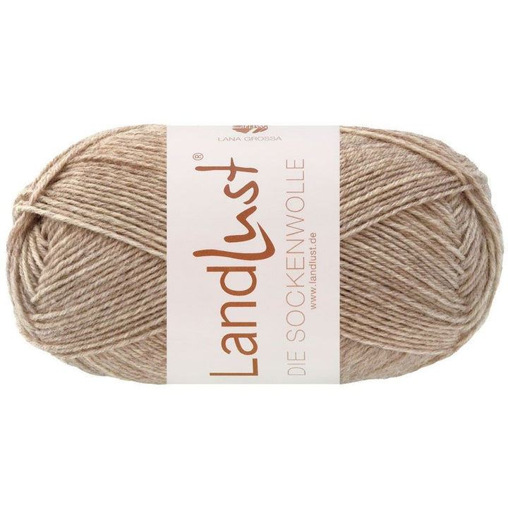 Landlust die Sockenwolle 50g Mél. - 609 Sand melerad - Butik Maglia