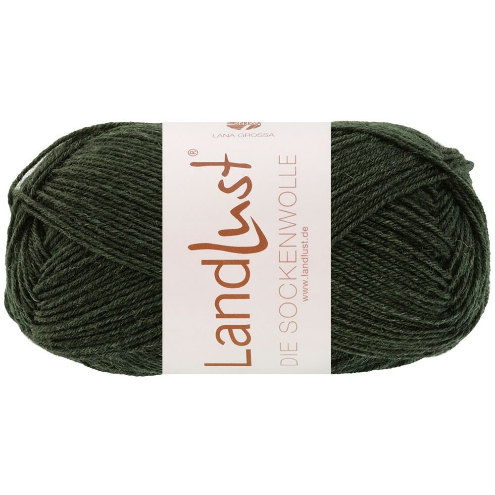 Landlust die Sockenwolle 50g Mél. - 610 Svartgrön melerad - Butik Maglia