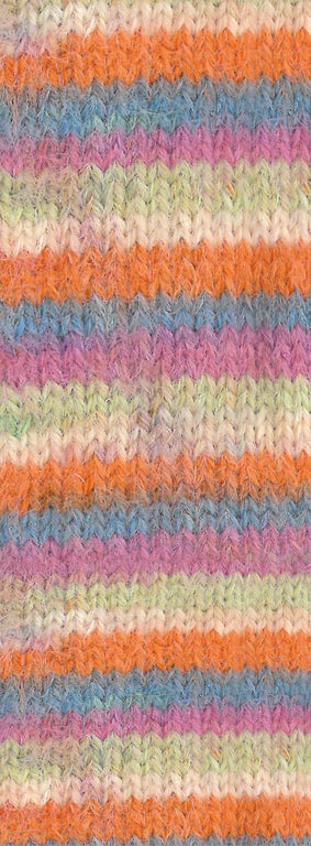 Meil. 100 Cosy Socks Multi stripes - 0154 Beige/lindblomsgrön/orange/cyklamen/mellanblå
