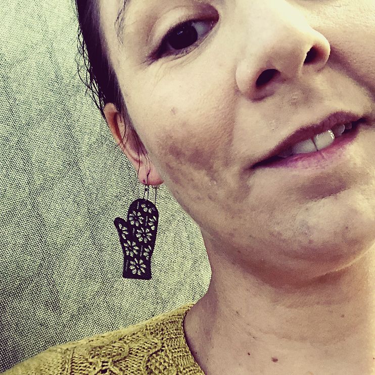 Örhänge Fröken Fyrkant - Vante Ljusblå - Butik Maglia