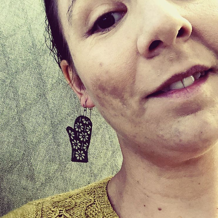 Örhänge Fröken Fyrkant - Vante Ljusblå - Butik Maglia