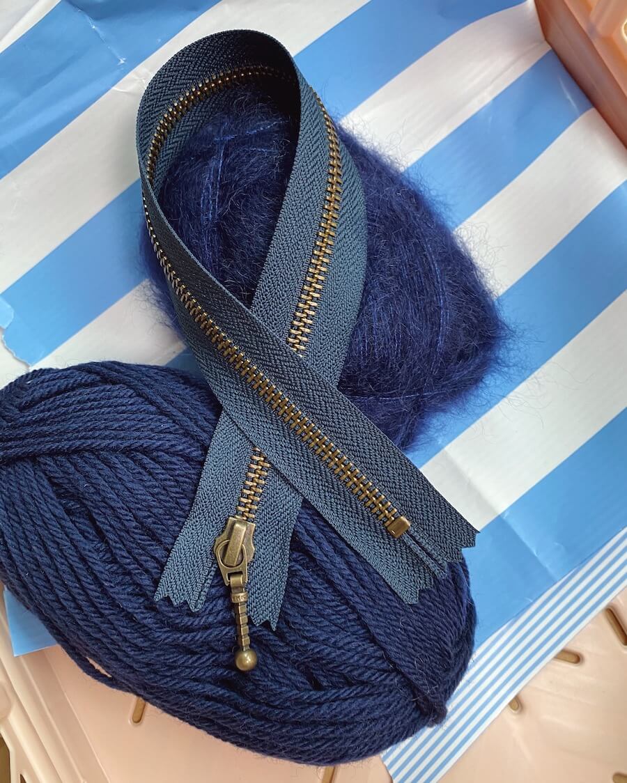 PetiteKnit Blixtlås 35 cm - Navy - Butik Maglia