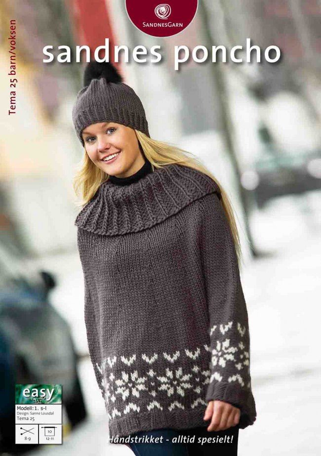 Sandnes mönster Tema 25 Poncho - Butik Maglia