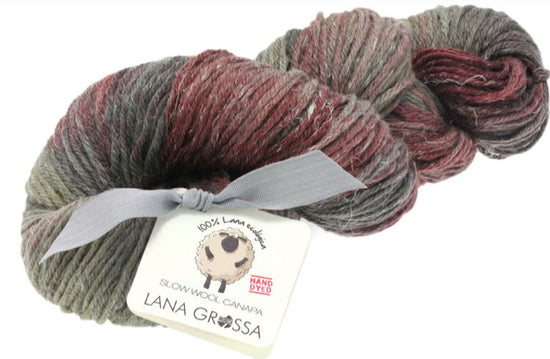 Slow Wool Canapa Hand Dyed - Rödbrun/Burgund/Gråbrun - Butik Maglia