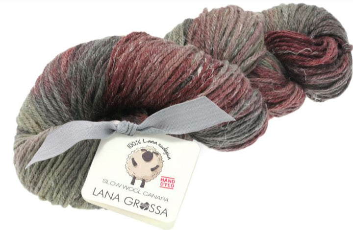 Slow Wool Canapa Hand Dyed - Rödbrun/Burgund/Gråbrun - Butik Maglia