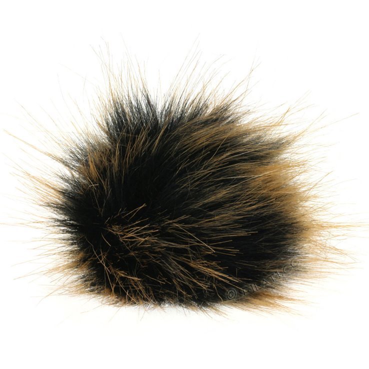 Tofs Pompon akryl mini - Svart/Kamel - Butik Maglia