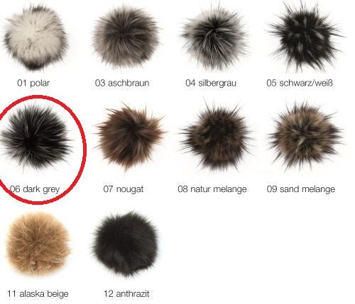 Tofs Pompon akryl - Mörk grå - Butik Maglia