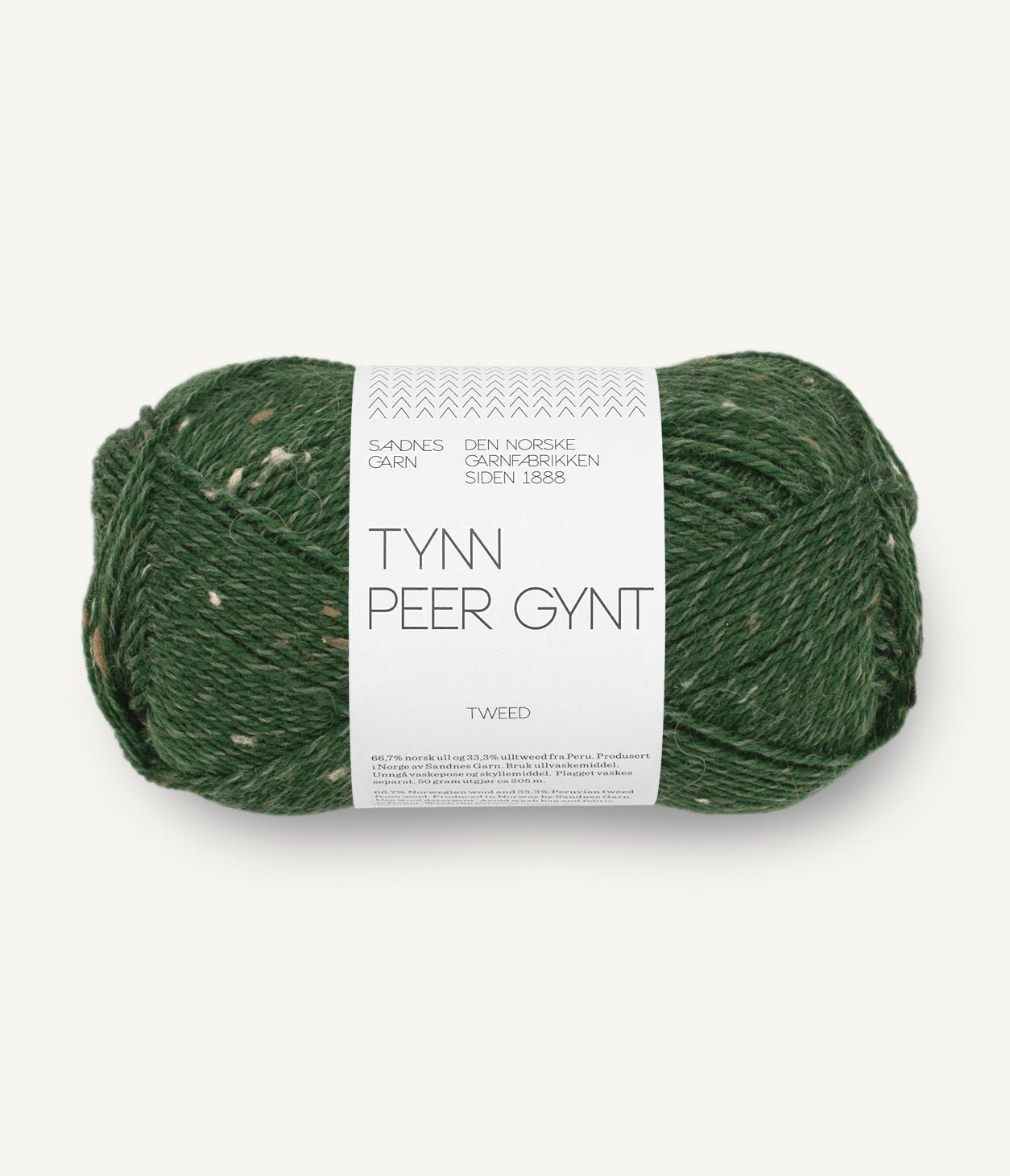 Tunn Peer Gynt - 8085 Skogsgrön m/ Natur Tweed - Butik Maglia