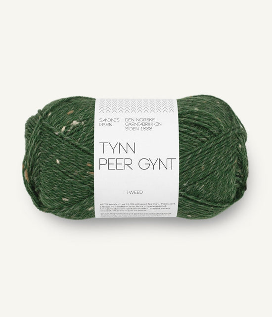 Tunn Peer Gynt - 8085 Skogsgrön m/ Natur Tweed - Butik Maglia