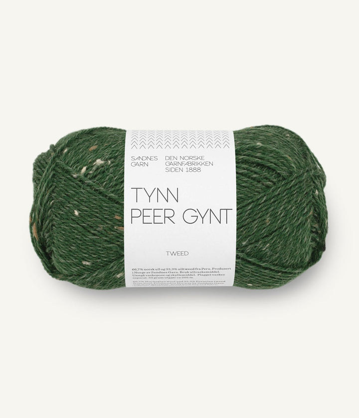 Tunn Peer Gynt - 8085 Skogsgrön m/ Natur Tweed - Butik Maglia