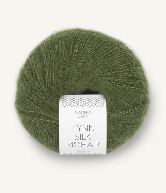 Tunn Silk Mohair - 9062 Olivgrön - Butik Maglia